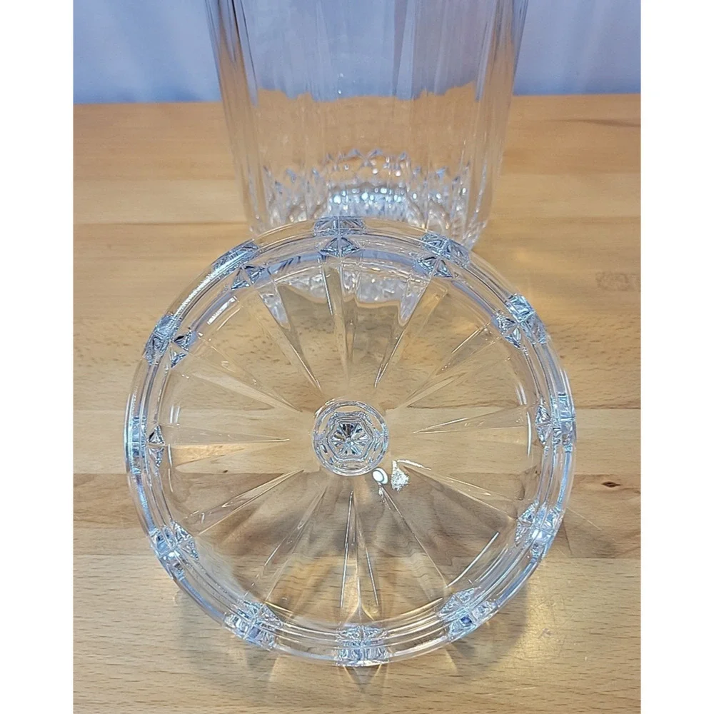 Vintage Ice Bucket By St George 24% Fine Lead Crystal W/ Lid Excellent